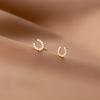 Aretes de Herradura de la Suerte en Forma de U de Plata Esterlina S925 con Circonitas Micropavé de Diamantes Completos para Mujer, Elegantes para el Día a Día, Pendientes para Perforación de Oreja Japoneses y Coreanos