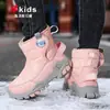 Botas de Nieve de Invierno para Niños Niños y Niñas Acolchadas de Felpa Gruesa Cálidas Botas de Algodón Exterior con Garras de Acero Botas Cortas Zapatos Grandes de Algodón del Noreste