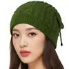 Nuevo calentador de cuello cálido de otoño e invierno con cordón, gorro de punto de doble uso, gorro pullover con agujero para coleta, tela de felpa de ciervo, sombrero para mujer