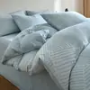 Nueva Colección Primavera/Verano 2026: Juego de Cama de Cuatro Piezas Jacquard Teñido en Hilo Grado A 100% Algodón Transpirable y Suave con la Piel Gasa de Doble Capa Algodón Lavado