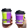 Copo de papel descartável para café de 90 calibres, camada dupla, oco, espessado, anti-queimadura, para chá de leite quente, bebida de leite de soja, embalagem comercial