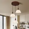 Nuevo Lámpara Colgante para Comedor Tres Cabezas Simple Mesa de Comedor Sala de Estar Celebridad de Internet Dormitorio Mesita de Noche Lámpara Colgante Pequeña Lámpara Creativa para Barra de Bar Arte de Madera y Hierro