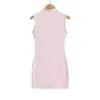 2603-26 Colección Primavera Color Macarrón Chaleco Vestido Cuello Alto Medio Cachemir Falda Bodycon Estilo Coreano Ajuste Delgado Diseño Liso