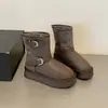 Botas de Nieve para Mujer 2026 Estilo Nuevo Invierno Aumentan la Altura Retención de Calor Retro Algodón del Noreste Suela Gruesa Antideslizante Acolchado de Terciopelo Espeso