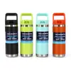 Botella aislada estilo americano transfronteriza de 18 oz, vaso de agua deportivo con popote plegable de acero inoxidable, botella espacial portátil a prueba de polvo con asa