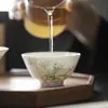 Copos Mestres Artesanais de Parede Fina Pintados à Mão das Dinastias Tang e Song, Conjunto de Chá Kung Fu com Cor Subglaze, Copos de Degustação de Bambu Pedra Taihu, Cerâmica