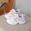 Tenis para Niñas Zapatos de Malla para Niños Zapatos de Papá 2024 Otoño Nuevo Dibujo Animado Transpirables Zapatos Casuales Zapatillas para Correr para Niñas