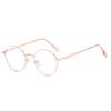 Montura de gafas japonesa plateada nueva 2024 para mujer, estilo retro, de alta miopía, de metal, con cara pequeña, montura redonda, antiluz azul, montura de gafas HC