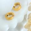 Brincos da moda da Coreia do Sul sem furos para orelhas, para homens e mulheres, estilo Hong Kong, em aço titânio, banhado a ouro 18k, brincos de clipe de orelha F377