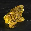 Ornamento de Tartaruga Dragão Pequena de Cristal Amarelo, Decoração de Mesa de Escritório de Tartaruga, Decoração de Tartaruga Dourada, Mascote de Casa, Exibição na Sala de Estar, Vagem