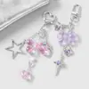 Nuevo Ins Dulce y Versátil Aspecto de Alta Gama Multicolor Resina Lazo Corazón Estrella Cruz DIY Llavero