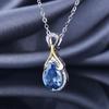 Pingente de Prata S925 Banhado a Ouro com Zircônia Azul Marinho Rede Vermelha Prata Banhada a Ouro Diamante de Alto Carbono Colar Lágrimas de Sereia