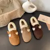 Zapatos Birkenstock que aumentan la altura para mujer 2026 invierno nuevos suela gruesa con forro de terciopelo cálidos zapatos de algodón slip-on zapatos peludos mocasines
