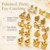 Brincos de aço titânio em formato de coração para mulheres, não desbotam, ear cuffs de alta qualidade e elegantes, design de rosca para evitar perdas, brincos de pérola redonda fosca