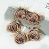 Cabezas de flores de rosa hechas a mano para manualidades de 7 cm, flores de rosa artificiales, decoración de ramillete, ramo, decoración de lugar de boda