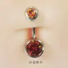 Aleación de Titanio G23 Uña del Ombligo con Rosca Interna F136 Doble Punta de Diamante de Circonio Uña del Ombligo de Colores Piercing del Ombligo Venta al por Mayor