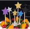 Cartão de Bolo Decoração Inserir Amor Estrela Coroa Inserir Cartão de Bolo de Aniversário Decoração de Bandeira