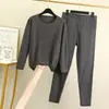 Roupa íntima térmica masculina de inverno, conjunto de veludo dupla face, sem costura, para usar por baixo, forrada com fleece, espessa, tamanhos grandes, roupas de outono, calça comprida