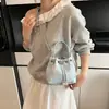 Bolsa Pequena com Bordado de Borboleta Estilo Nacional para Mulheres 2026 Nova Moda Bolsa Saco de Cordão Bolsa Transversal com Corrente de Primavera