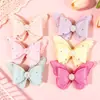 Producto semiacabado de mariposa de tela con perlas y pedrería, adorno de mariposa 3D con cuentas de satén, accesorios para el cabello para niños de bricolaje, accesorios para zapatos y sombreros