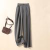 Pantalones de Traje Negros Talla Grande para Mujer con Caída Suave y Aspecto Adelgazante para Primavera y Otoño, Pantalones Rectos de Pierna Ancha de Tiro Alto de Nueve Puntos para Verano