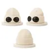 Nuevo Gorro de Punto Costilla Gafas Otoño e Invierno Gorro Tejido Hombres y Mujeres Exterior Cálido Pareja Invierno Protección Ocular Cálido