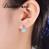 Pendientes de botón Daisi Ni Moda Lujo Ligero Topacio Natural Pendientes Azul Londres Pendientes de Botón Geométricos Casuales para Mujer