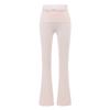 Calça Flare Casual com Renda Splicing Outono Ballet Beleza Cintura Alta Emagrecedora Yoga Calça Flare Caimento Levemente Flare para Mulheres