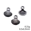 8.5X6.9Mm 0.21g Color Plata Antigua Popular Europeo y Americano Retro Accesorio Colgante de Concha
