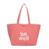 Bolsa de Lona Gran Capacidad Estilo Coreano Simple Versátil Moda Bolso de Mano con Letras Color Sólido Casual Bolso Tote Reversible