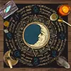 Toalha de mesa de cartas de Tarot, pano decorativo para jogos de tabuleiro, toalha de mesa de veludo com constelação de sol e lua, toalha de mesa de feira estilo ins