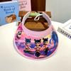 Sombrero de ala grande con dibujos animados para niños, protector solar de verano para exteriores, para niños y niñas, sombrero de sol con parte superior vacía, novedad de 2025