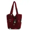 Estilo Coreano Nueva Moda Casual Bolso Tote de Lana de Gran Capacidad Bolso de Hombro Pequeño Fresco y Lindo Estilo Dopamina
