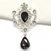 Colgante de flor de aleación de plata de 52*28 MM más vendido para decoración de ropa, accesorios para el cabello, accesorios para joyería DIY con adornos de vidrio