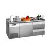 Bancada Refrigerada tipo Gaveta Mengshi Freezer Console Refrigeração Comercial Conservação Fresca Arrefecido a Ar Geladeira de Cozinha Aço Inoxidável Resfriado Plano