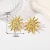 Brincos Franceses Personalizados de Aço Inoxidável, Brincos Florais Exagerados de Alta Qualidade, Brincos Dourados Versáteis Estilo Ins para Mulheres, Atacado