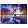 Nueva pintura de diamantes completa para sala de estar, dormitorio, escena de lago, color otoño, estilo popular WISH Aliexpress, estilo popular de Amazon, punto de cruz.