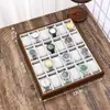 Bandeja de exhibición para relojes de 30 ranuras color nogal en existencia Bandeja de exhibición para mostrador Estante de exhibición para puesto de transmisión en vivo para joyería