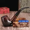 Cachimbo Feito à Mão Cachimbo de Madeira Maciça Cachimbo com Grão de Madeira de Urze Cachimbo com Filtro Estilo Antigo Retrô Bolsa para Tabaco Cachimbo Masculino Cachimbo