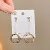 Pendientes de Diseño Exclusivo para Mujer, Pendientes de Moda Coreana, Clips para Orejas de Lujo Ligero, Pendientes de Perlas, Elementos Geométricos