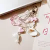 Colgante de Delfín de Concha de Perla con Temática Oceánica Cadena para Teléfono de Cuentas Estilo Ins Llavero Colgante para Bolsa Polaroid
