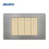 Painel de Aço Inoxidável Cinza Tipo 118 Estilo Tailandês com Tomada Interruptora de Carregamento Rápido USB Tipo-C 20W para Instalação Embutida na Parede