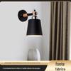 Candeeiro de parede de madeira nórdica Macaron moderno simples sala de estar TV fundo de parede lâmpada de cabeceira do quarto criativo