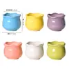 Vasos de Cerâmica para Flores, Vasos para Suculentas, Vasos Quadrados Criativos de Desenho Animado com Expressão Fofa Transfronteiriços para Mesa, Vasos de Cerâmica para Flores
