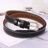 Nuevo Cinturón de Cuero para Mujer Estilo Transfronterizo con Hebilla de Pin Simple, Cinturón Delgado para la Cintura, Cinturón Decorativo de Cuero Genuino, Se Puede Estampar con Logo