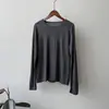 Camiseta de manga larga con cuello redondo multicolor estilo coreano Beishan Tongshu para mujer, top fino de otoño, ajuste holgado, capa base P2506