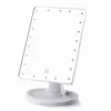 Espejo de maquillaje de escritorio con almacenamiento y luz LED con sensor táctil 16/22 con luz Alimentación USB Espejo portátil giratorio 360