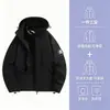 Chaqueta Tres en Uno para Exteriores para Hombres y Mujeres, Conjunto de Dos Piezas de Chaqueta de Algodón Impermeable y Cortavientos para Senderismo, Ropa de Montañismo con Logo Impreso Personalizado