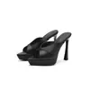 Sandalias de Tacón Alto Stiletto con Punta Abierta y Puntiaguda para Mujer, Nuevo Estilo Primavera y Verano, Plataforma Impermeable, Suela Gruesa, Elegantes Chanclas de Exterior
