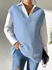 Roupas Femininas Europeias e Americanas Transfronteiriças Outono e Inverno Novo Colete Feminino de Cor Sólida Gola V Colete Simples Suéter de Tricô Casual